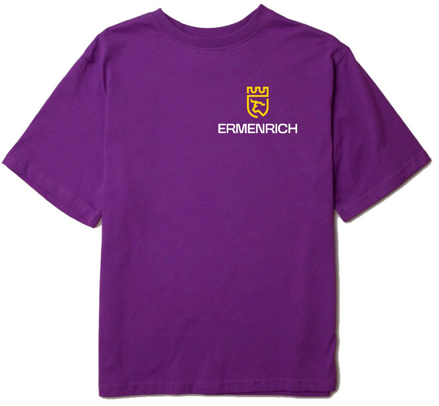 Фирменная футболка Ermenrich «Nicht pizdicht! Сумасшедший электрик», фиолетовая, размер L, фото 1