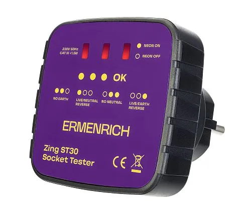 Тестер розеток Ermenrich Zing ST30, фото 1
