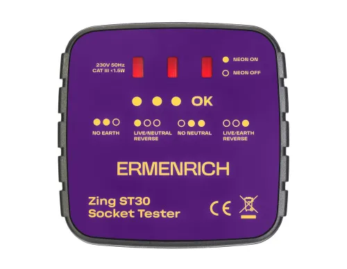 Тестер розеток Ermenrich Zing ST30, фото 2